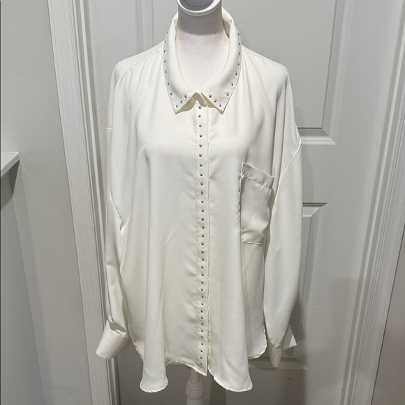 Vince Camuto Ivory Studded Blouse - Picture 2 of 9